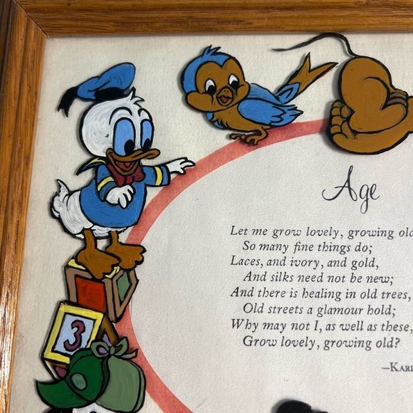Nursery Decor Wall Hanging Framed Poem With Hand Painted Disney Babies 9.5"x12" - Picture 9 of 10